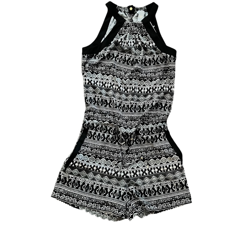 Cache Print Shorts Romper Black Gray Size XS